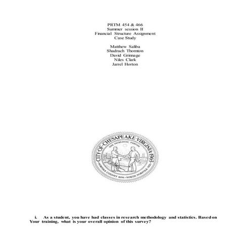 Financial Structure Assignment