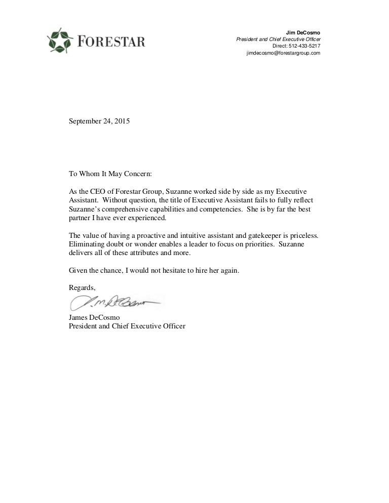 letter of recommendation ceo letter of recommendation title