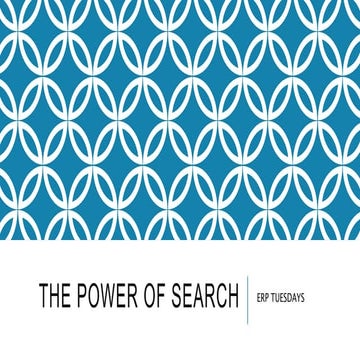 The power of search