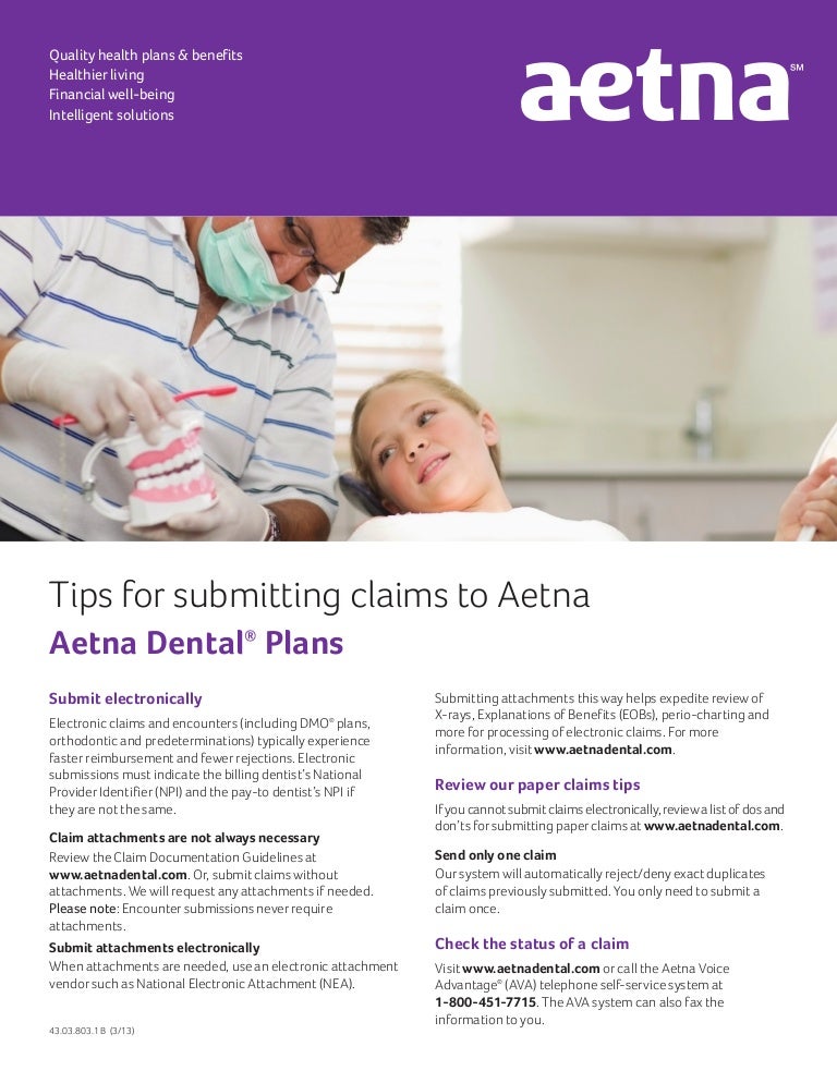 Tips for submitting dental claims to Aetna