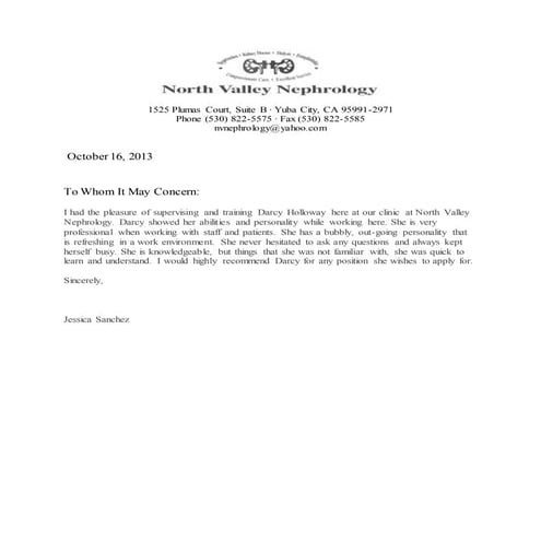 NVN letter of recomendation