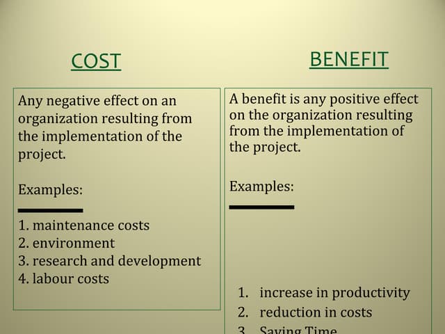 Cost-benefit analysis