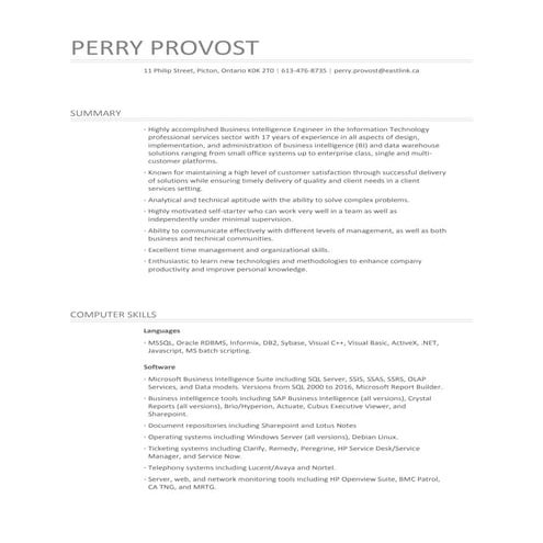 Perry PROVOST Resume V2