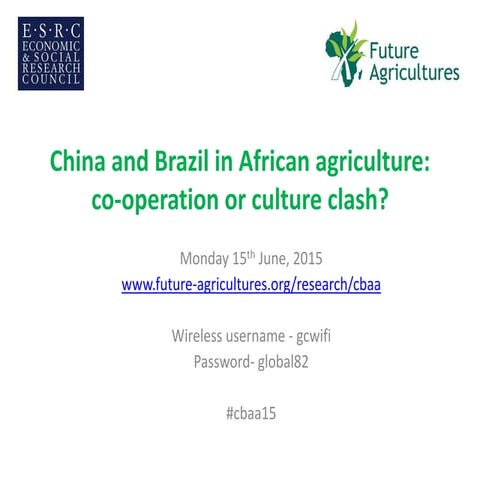China in African Agriculture - Henry Tugendhat