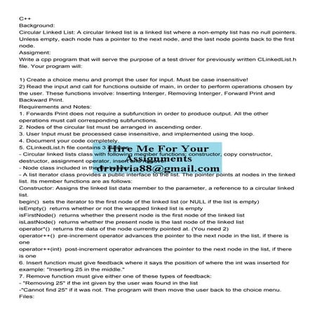 C++ Background Circular Linked List A circular linked list.pdf
