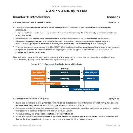 CBAP BABOK v3 notes 