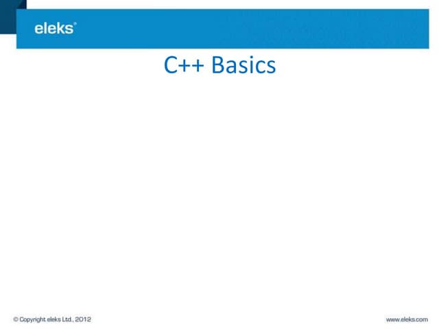 cpp-2013 #1 C++ basics