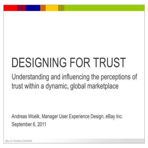 Designing for Trust – Presentation at Interact 2011, Lisbon, Portugal