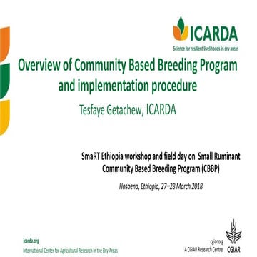 Overview of Community Based Breeding Program and implementation procedure