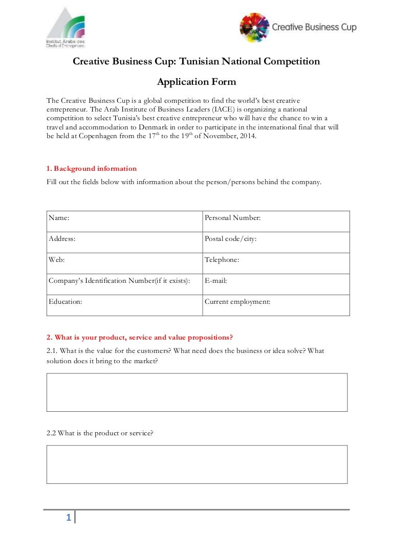 Bf Cbc Application Form Start Up Survey - Form example download