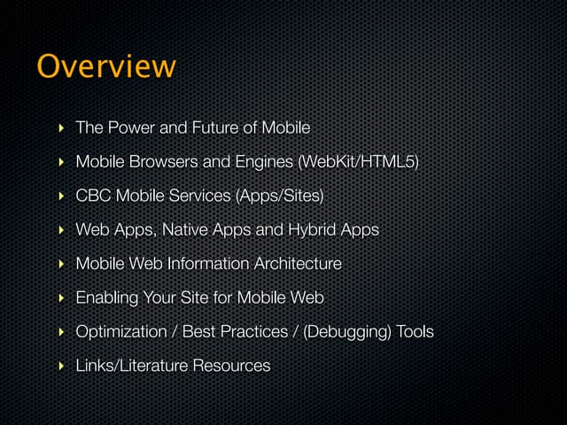 Developing for Mobile Web