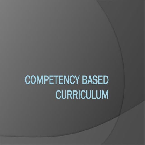 Competency Based Education kicd introduction