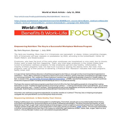 World at Work - July 2016 FINAL