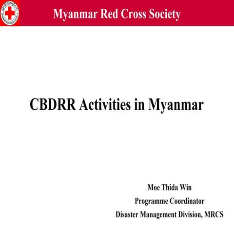 Session 1 : CBDRR programme of mm 8.11.13