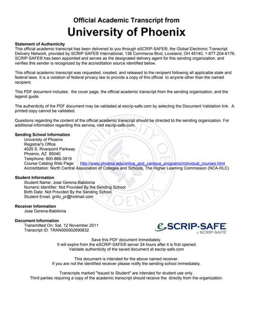 University of Northern Colorado Transcript of Deepak (Danny) Singh | PDF