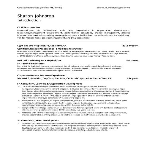 Sharon Johnston Resume 2017