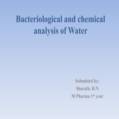 bacteriological analysis of analysis,chemical analysis of water,solid phase e...