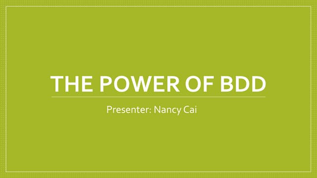 The Power of BDD