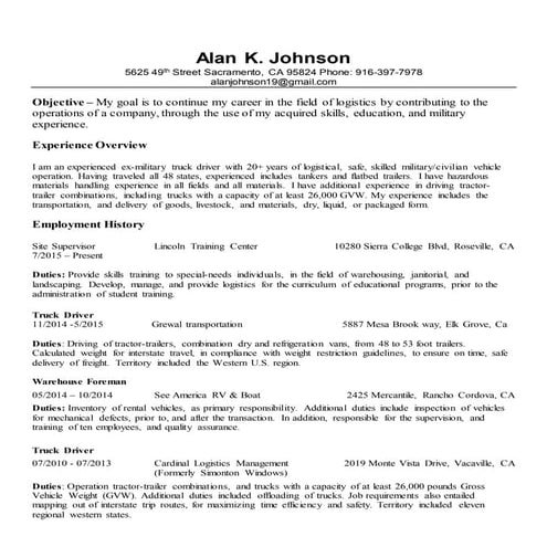 Alan Johnson Resume