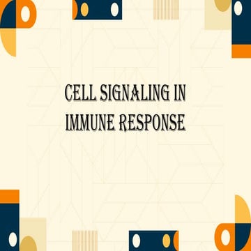 cell signaling in immune response  in all animals