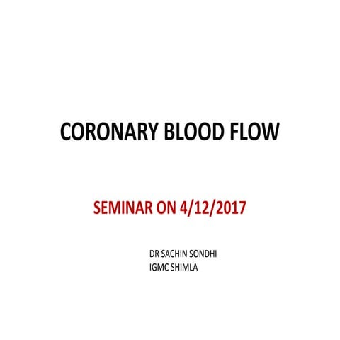 Coronary blood flow