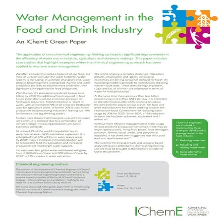 Water Management in the Food and Drink Industry _Green Paper