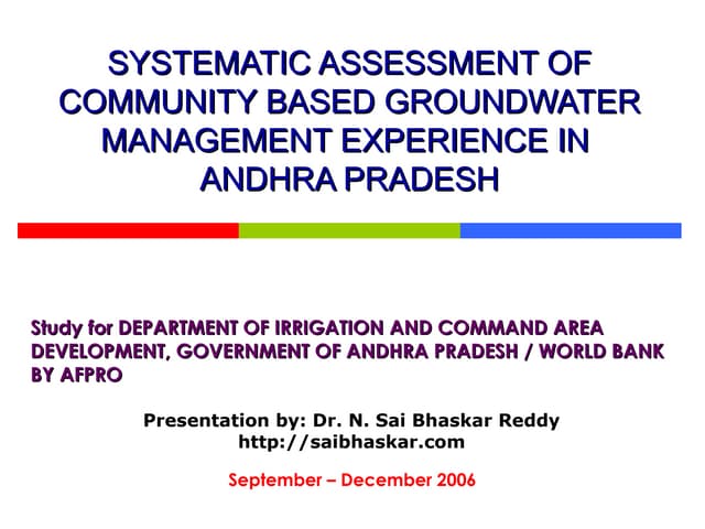 Community Based Ground Water Management