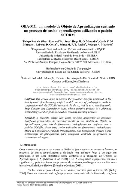 OBA-MC: um modelo de objeto de apre...