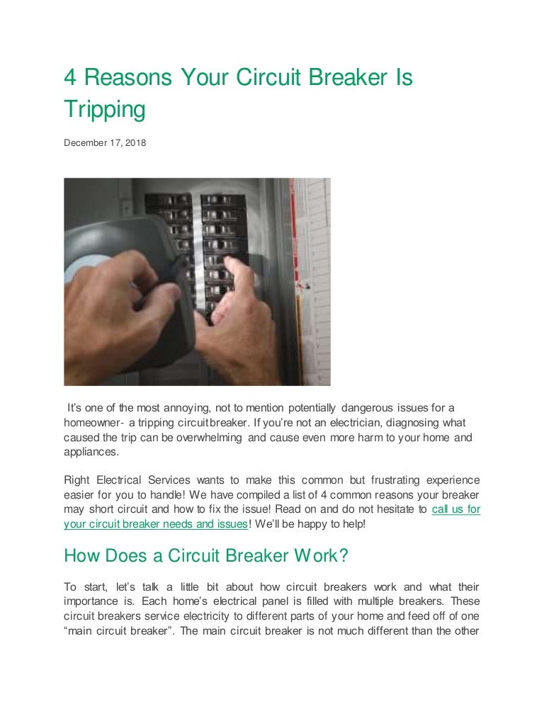 4 Reasons Your Circuit Breaker is Tripping