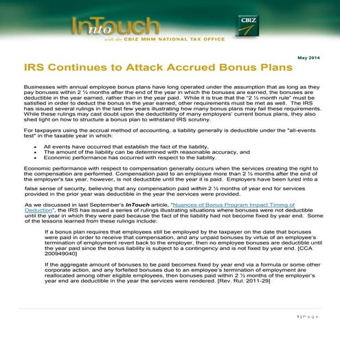 Maximizing Deductions in Light of the Section 162(m) Guidance | PDF