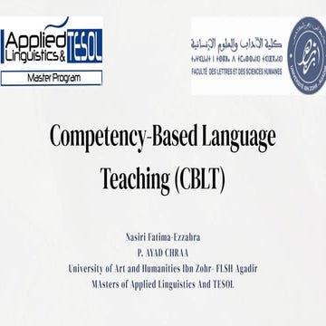 Competency Based Language Teaching (CBLT) | PDF