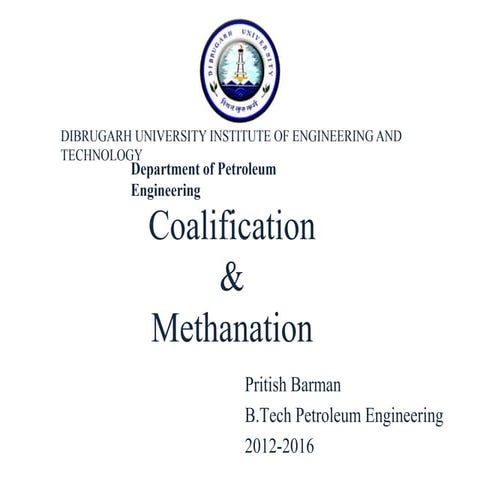 Coalification and Methanation: Coal Bed Methane
