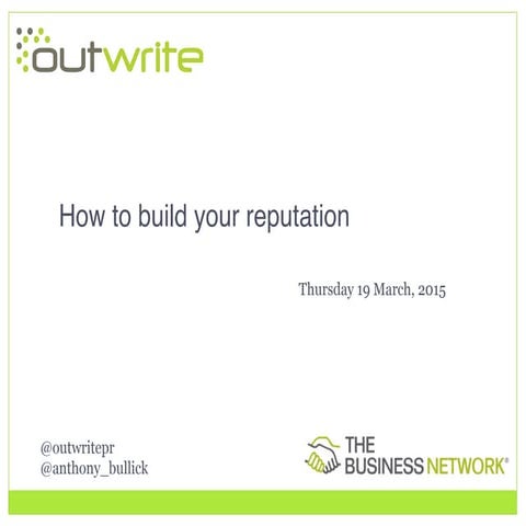 How to build your reputation 