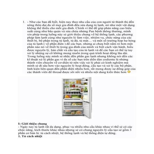 Cơ bản về tủ lạnh