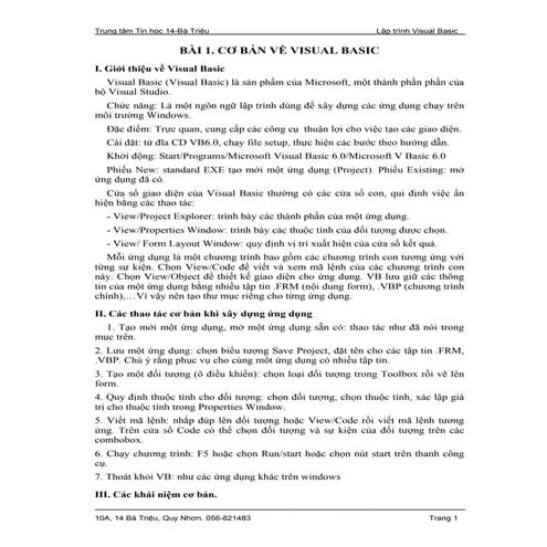 Cơ bản về visual basic | PDF