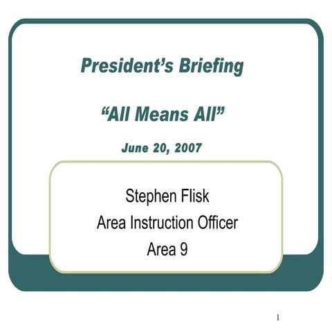 CBOE President\'s Briefing 2007