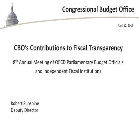 CBO’s Contributions to Fiscal Transparency
