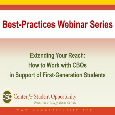 CSO Webinar: Extending Your Reach