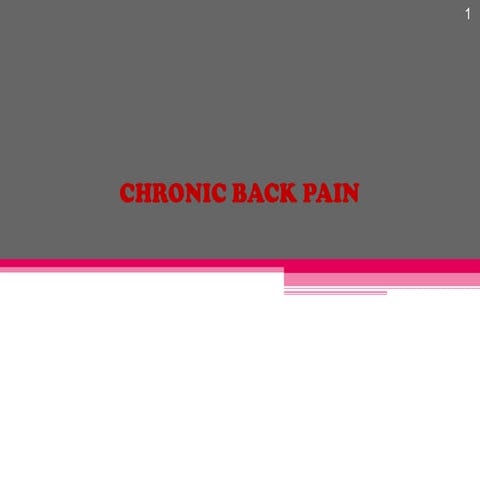 Back Pain (Generally)