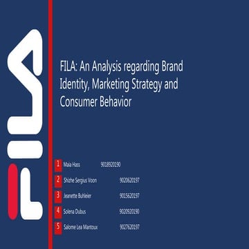 Consumer Behavior - FILA