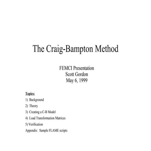 Craig-Bampton Method