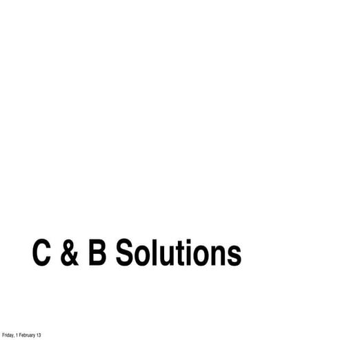 C & b presentation | PDF