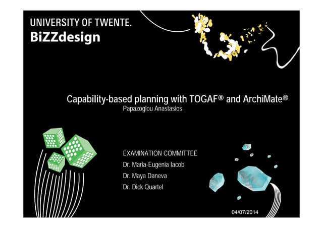 Capability-based planning with TOGAF & ArchiMate