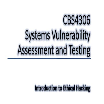 Vulnerability assessment on cyber security