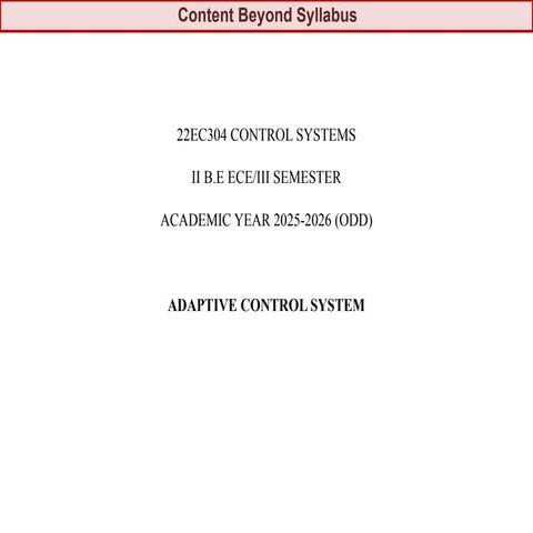 content beyond syllabus in control systems | PPTX