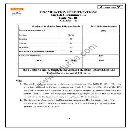 Class 10 Cbse English Communicative Sample Paper 2013 Model 1