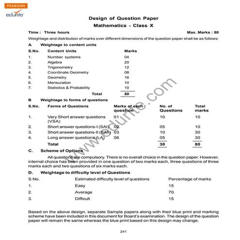 Class 10 Cbse Maths 2010 Sample Paper Model 1