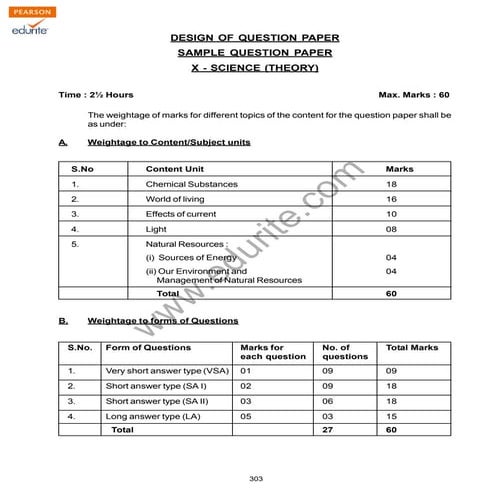 Class 10 Cbse Science Sample Paper