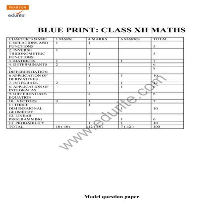 Cbse Class 12 Maths Sample Paper 2013 Model 3