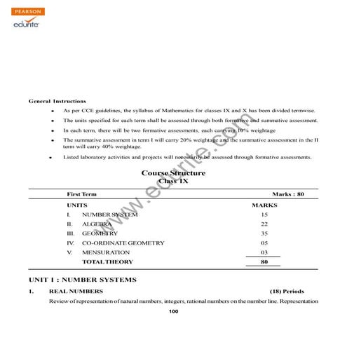 Class 9 Cbse Maths Syllabus 2010-11